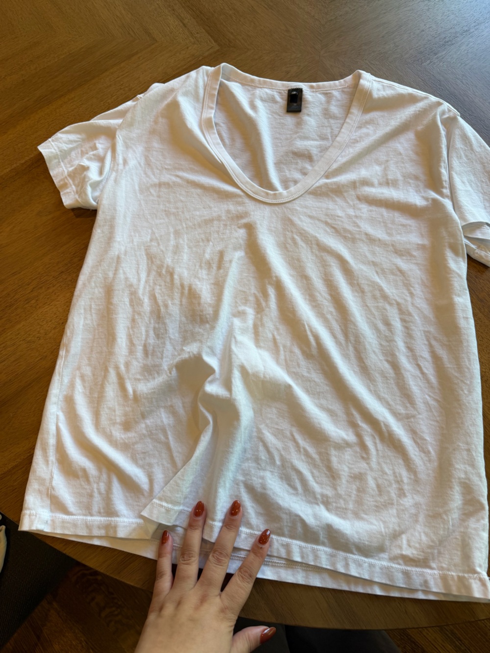 Ag Adriano Goldschmied White Short Sleeve V-Neck Tee